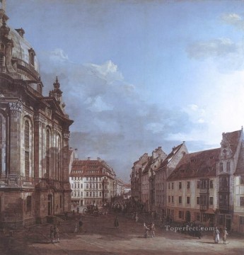 Bernardo Bellotto Painting - Dresden The Frauenkirche And The Rampische gasse urban Bernardo Bellotto